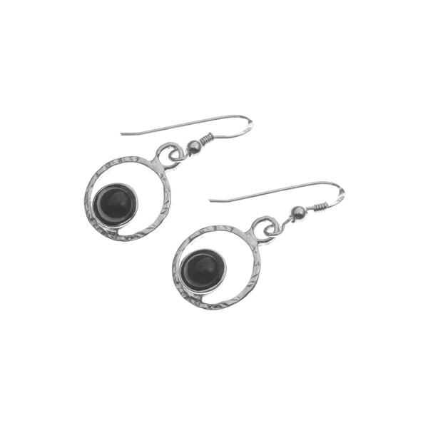 Black lava pearl earrings