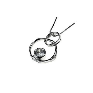 Silver Necklace with white cubic zirconia stone