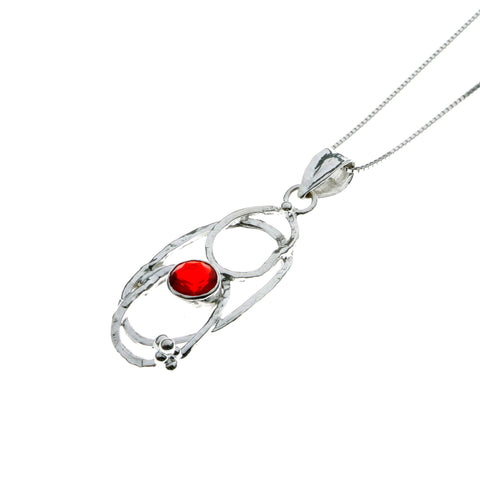 With Red Zirconia  Stone