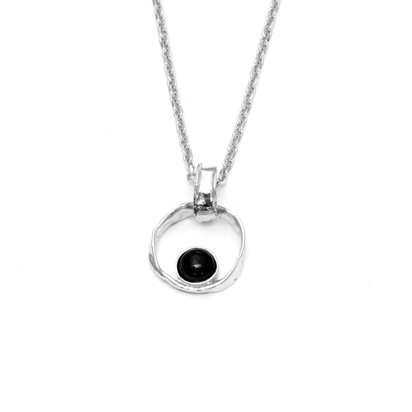 Black lava pearl Necklaces