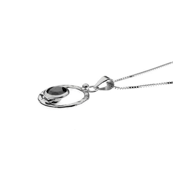 Silver with black zirconia stone