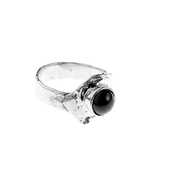 Black lava pearl Ring