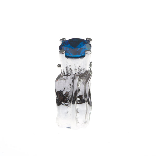 Silver  with zirconia stone - Swiss blue