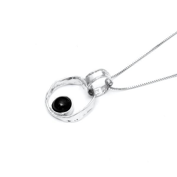 Black lava pearl necklace