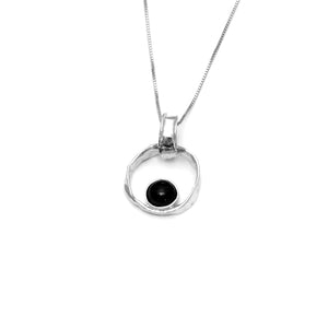 Black lava pearl necklace