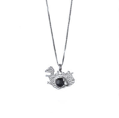 Black lava pearl Iceland necklace
