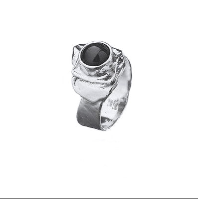 Black lava pearl Ring