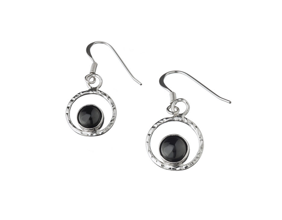 Black lava pearl earrings
