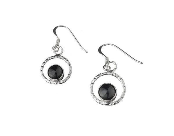 Black lava pearl earrings