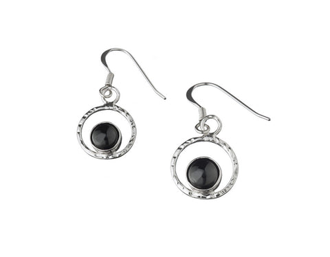 Black lava pearl earrings