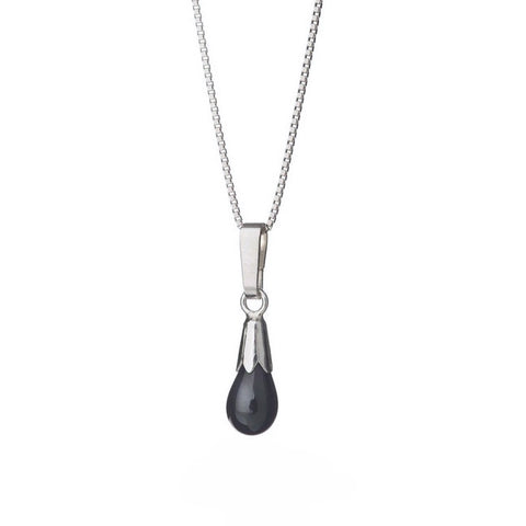 Black Lava Stone Flower Necklace